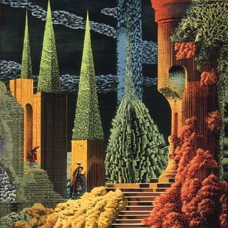 Spheropilgrimage style, Midjourney V6.1: retro fairy-tale illustration