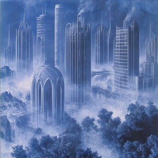 Coralocrypha style, Midjourney V6.1: megacity with futuristic bioarchitecture