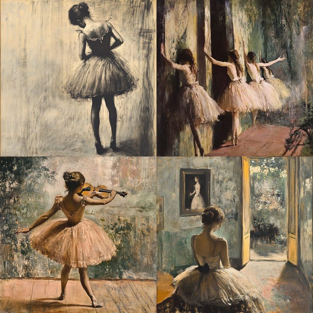 Edgar Degas style, Midjourney V6.1, render 1 of 4