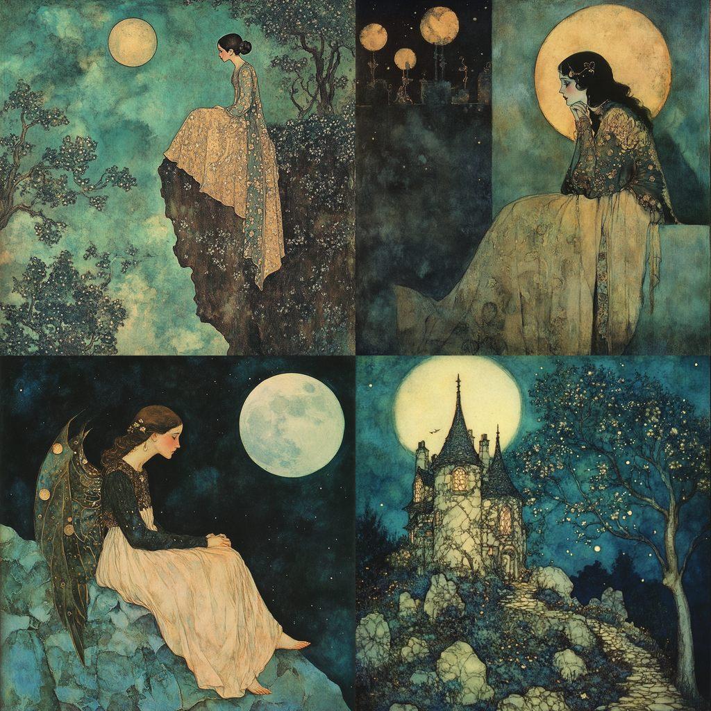 Edmund Dulac style, Midjourney V6.1, render 1 of 4