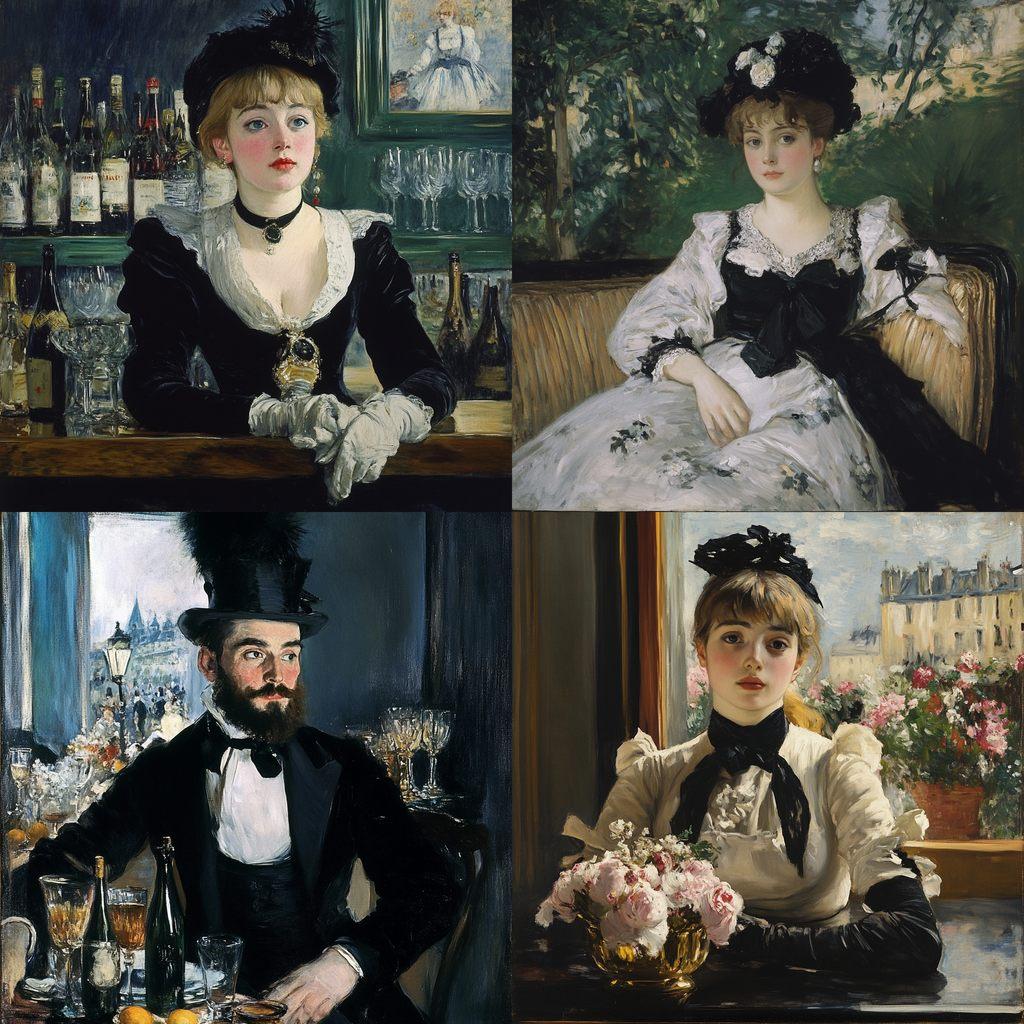 Edouard Manet style, Midjourney V6.1, render 1 of 4