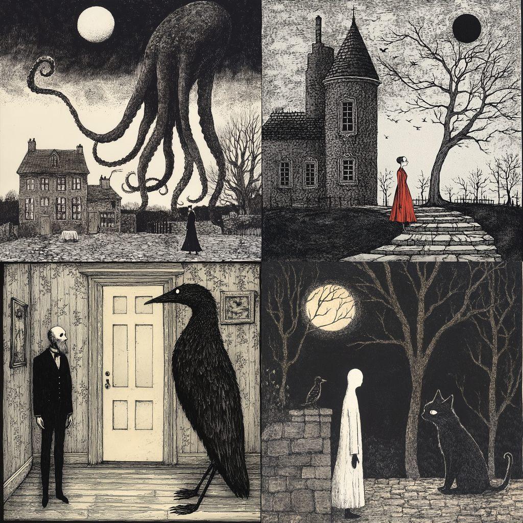 Edward Gorey style, Midjourney V6.1, render 1 of 4
