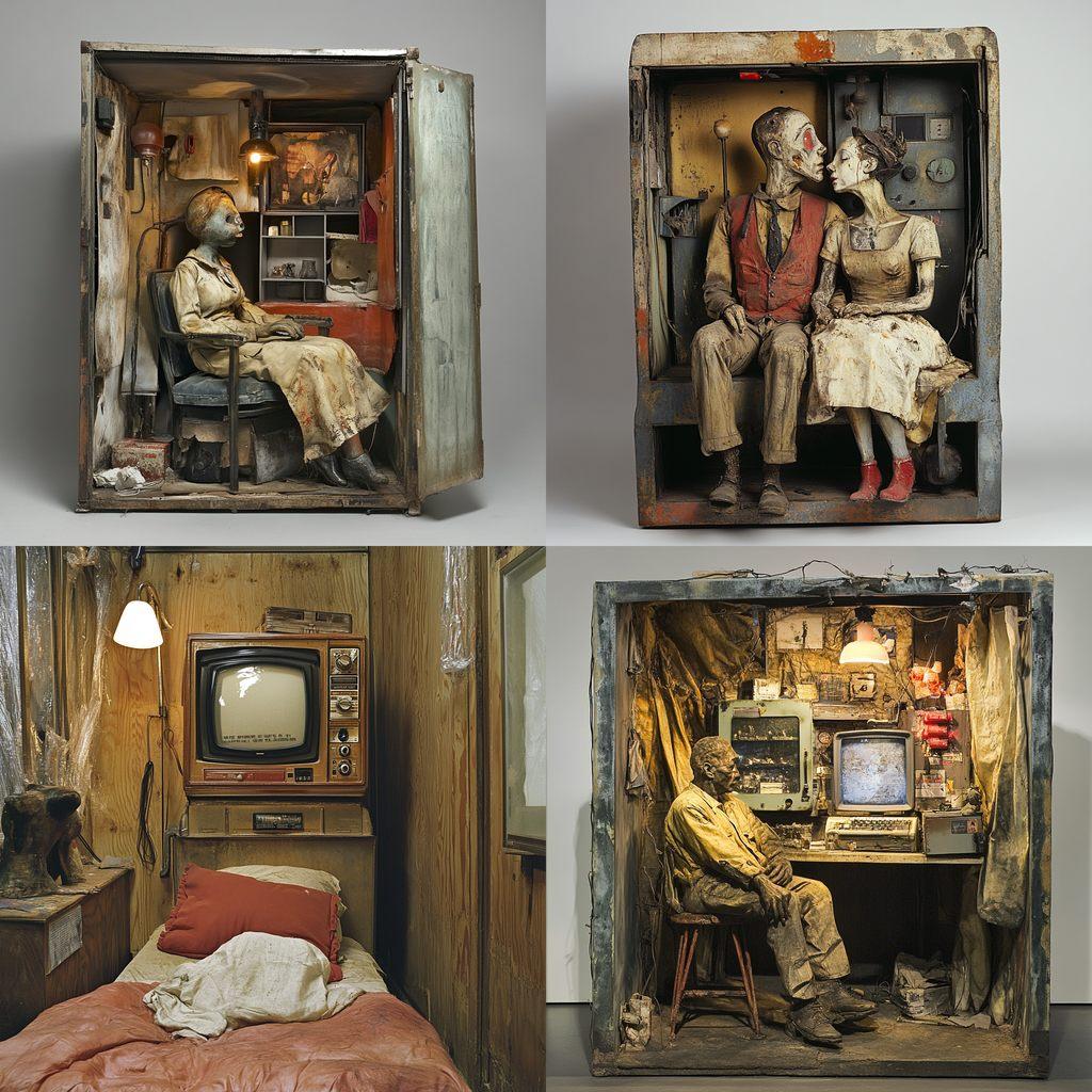Edward Kienholz style, Midjourney V6.1, render 1 of 4