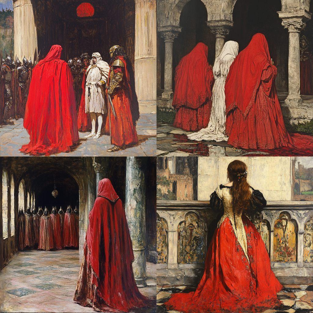 Edwin Austin Abbey style, Midjourney V6.1, render 1 of 4