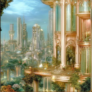 Rainmark Apparition style, Midjourney V6.1: megacity with futuristic bioarchitecture
