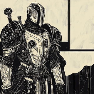 Heliograph Mantis style, Midjourney V6.1: concept art character design of retropunk steam knight