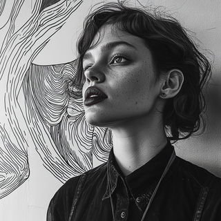 Heliograph Mantis style, Midjourney V6.1: photographic portrait of female protagonist