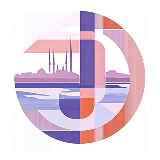 Mythicurbana style, Midjourney V6.1: bold minimalist logo design for Istanbul city municipal services