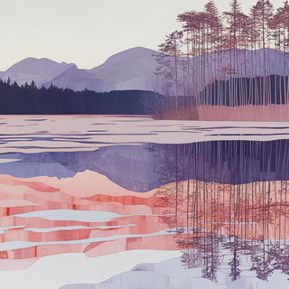 Mythicurbana style, Midjourney V6.1: realistic landscape photograph of quiet dawn