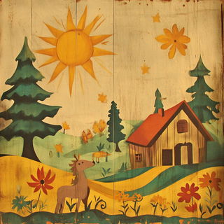 Candytopia style, Midjourney V6.1: traditional folk art
