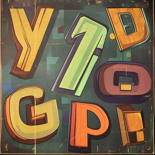 Candytopia style, Midjourney V6.1: typographic composition with large letters