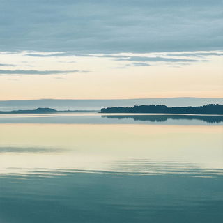 Flamingo Warpworld style, Midjourney V6.1: realistic landscape photograph of quiet dawn