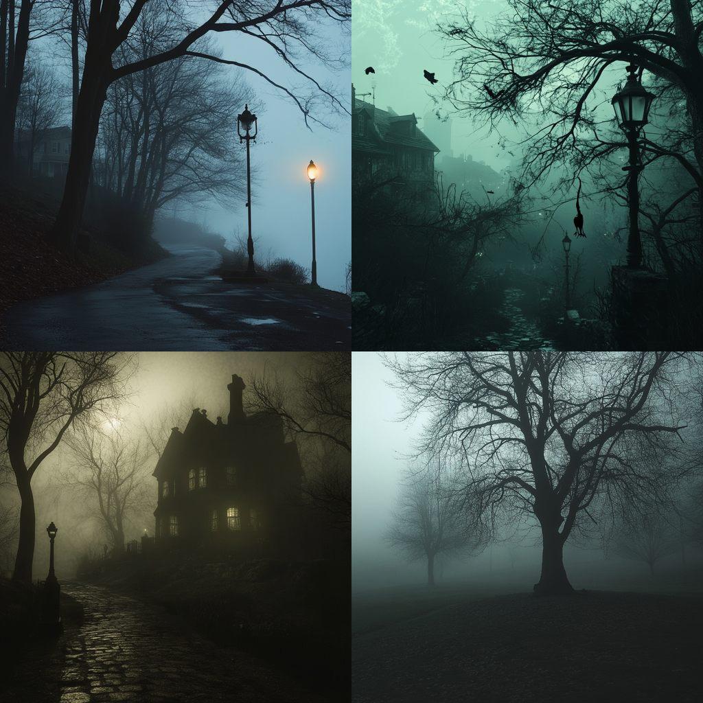 Eerie atmosphere style, Midjourney V6.1, render 1 of 4