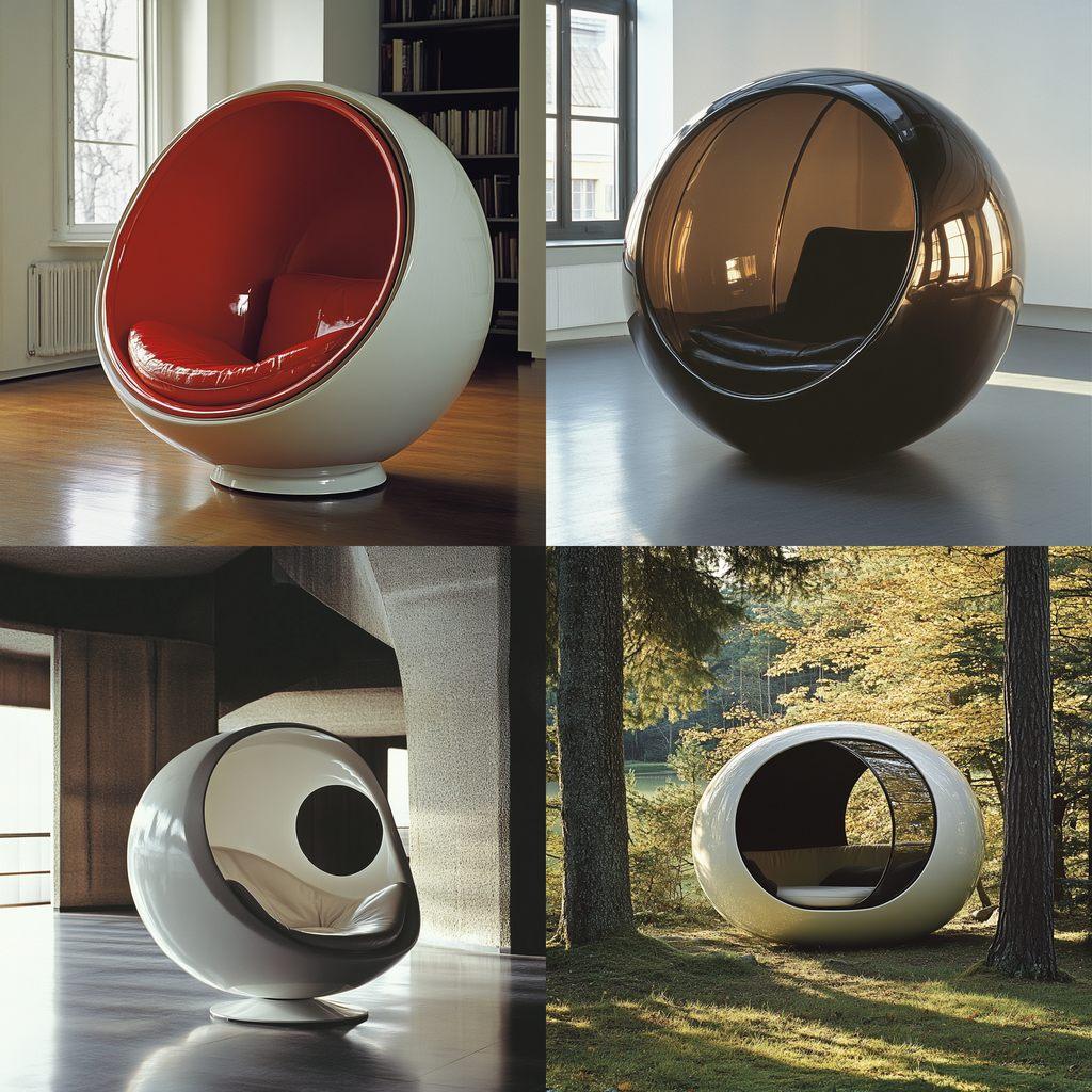 Eero Aarnio style, Midjourney V6.1, render 1 of 4