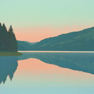 Storymarble style, Midjourney V6.1: realistic landscape photograph of quiet dawn