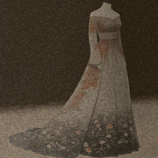 Volcanocenobrite style, Midjourney V6.1: haute-couture fashion outfit