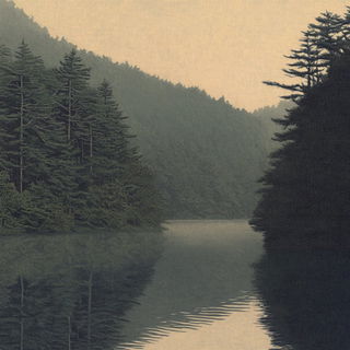 Volcanocenobrite style, Midjourney V6.1: realistic landscape photograph of quiet dawn