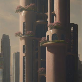 Archiscreen style, Midjourney V6.1: megacity with futuristic bioarchitecture