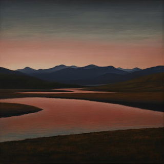 Archiscreen style, Midjourney V6.1: realistic landscape photograph of quiet dawn