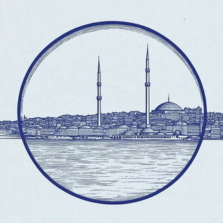 Black Sun Monumentalism style, Midjourney V6.1: bold minimalist logo design for Istanbul city municipal services