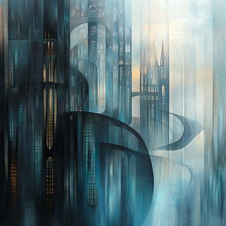 Stratacollage style, Midjourney V6.1: megacity with futuristic bioarchitecture