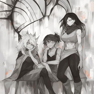 Stratacollage style, Midjourney V6.1: black-and-white manga comic strip