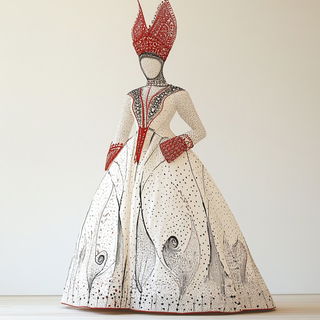 Oxyroot style, Midjourney V6.1: haute-couture fashion outfit