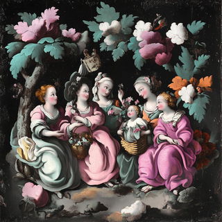 Celularis style, Midjourney V6.1: classical 18th-century oil painting