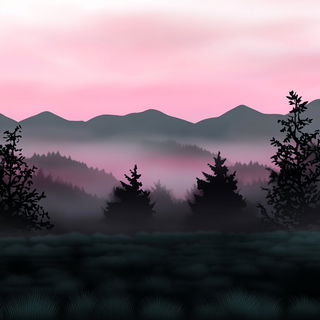 Celularis style, Midjourney V6.1: realistic landscape photograph of quiet dawn