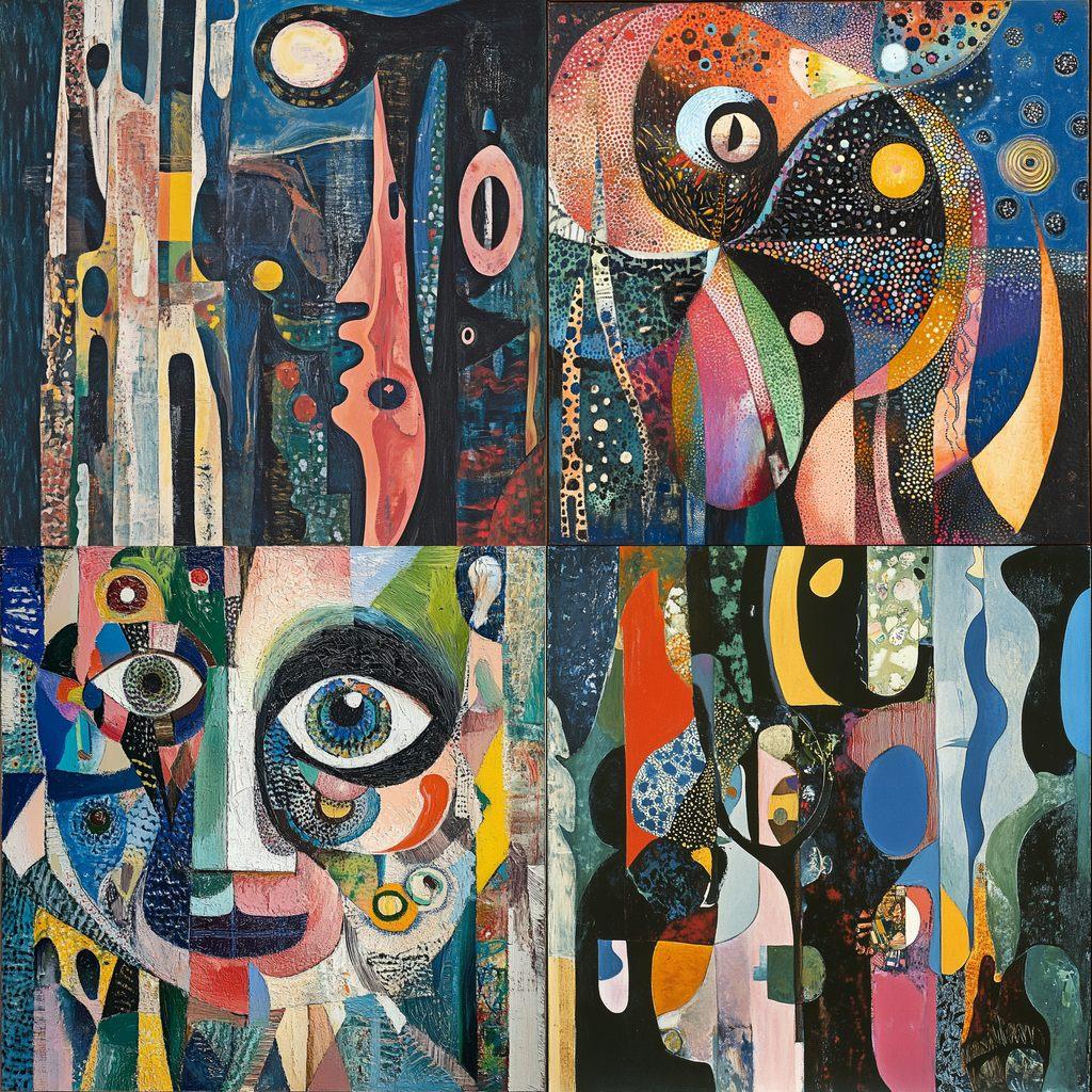 Eileen Agar style, Midjourney V6.1, render 1 of 4