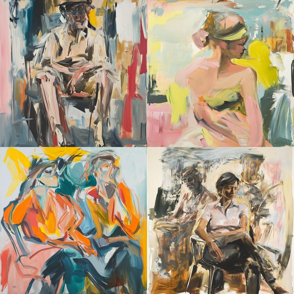 Elaine de Kooning style, Midjourney V6.1, render 1 of 4