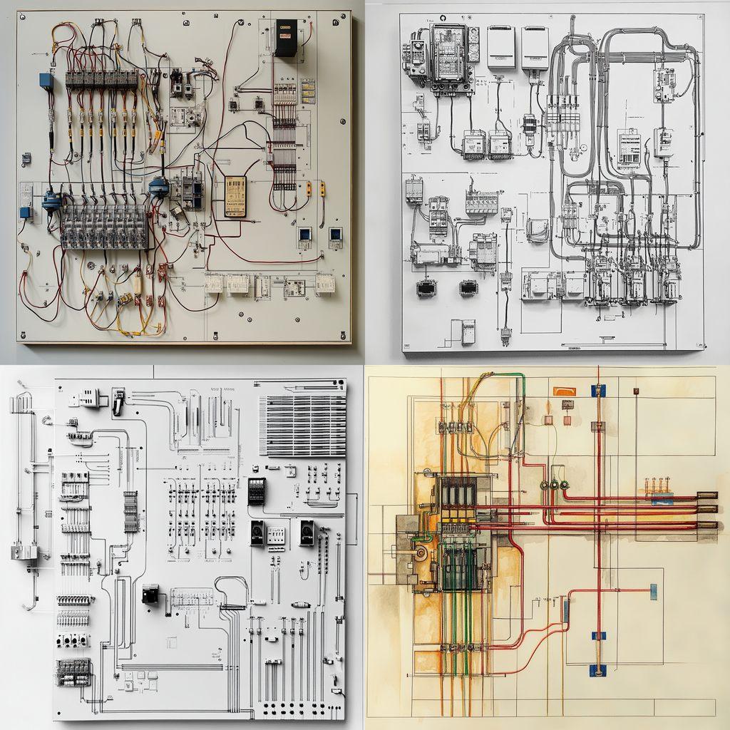 Electrical layout style, Midjourney V6.1, render 1 of 4