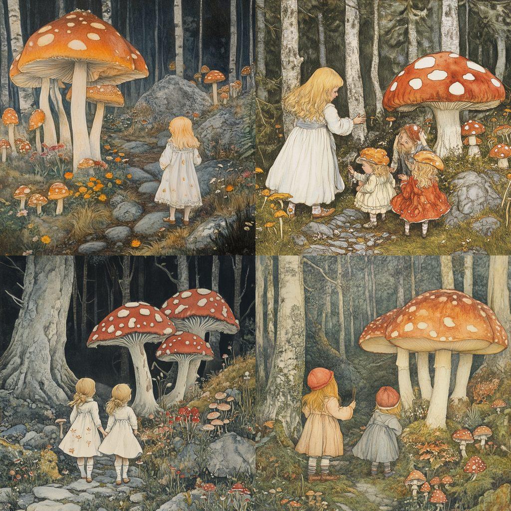 Elsa Beskow style, Midjourney V6.1, render 1 of 4