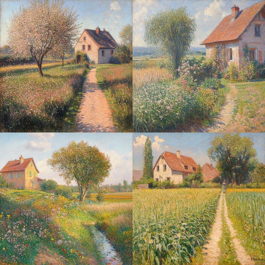 Emile Claus style, Midjourney V6.1, render 1 of 4