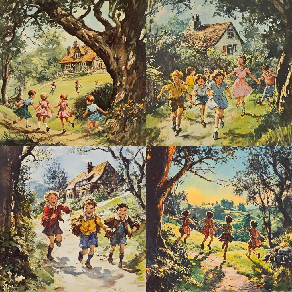 Enid Blyton style, Midjourney V6.1, render 1 of 4