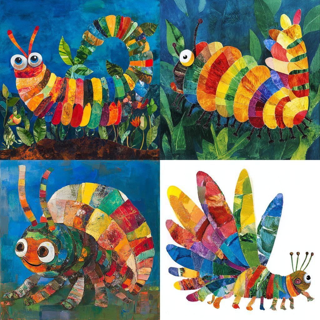 Eric Carle style, Midjourney V6.1, render 1 of 4
