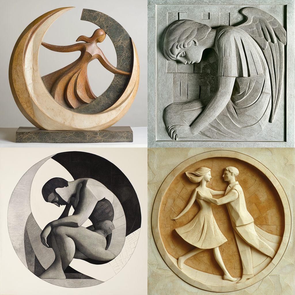 Eric Gill style, Midjourney V6.1, render 1 of 4