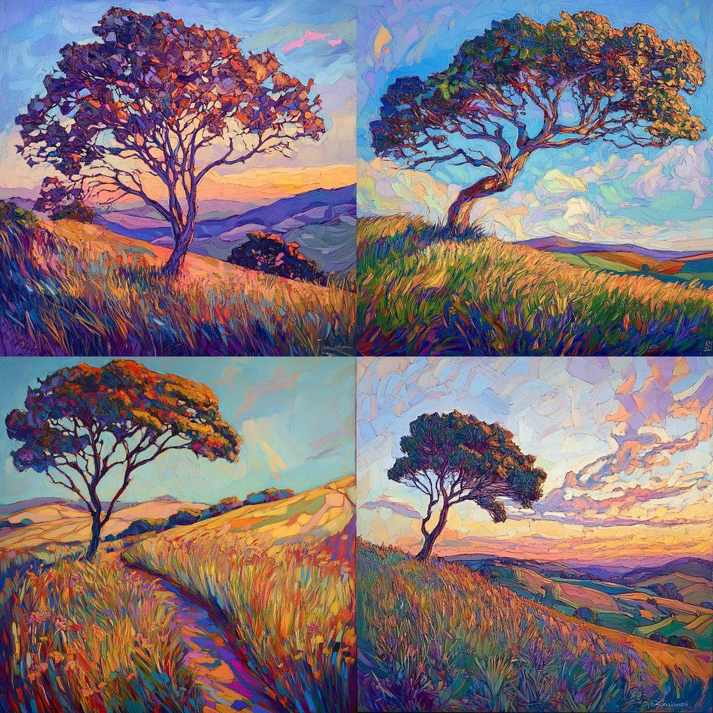 Erin Hanson style, Midjourney V6.1, render 1 of 4