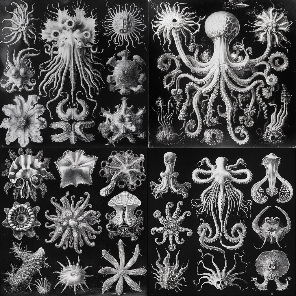 Ernst Haeckel style, Midjourney V6.1, render 1 of 4