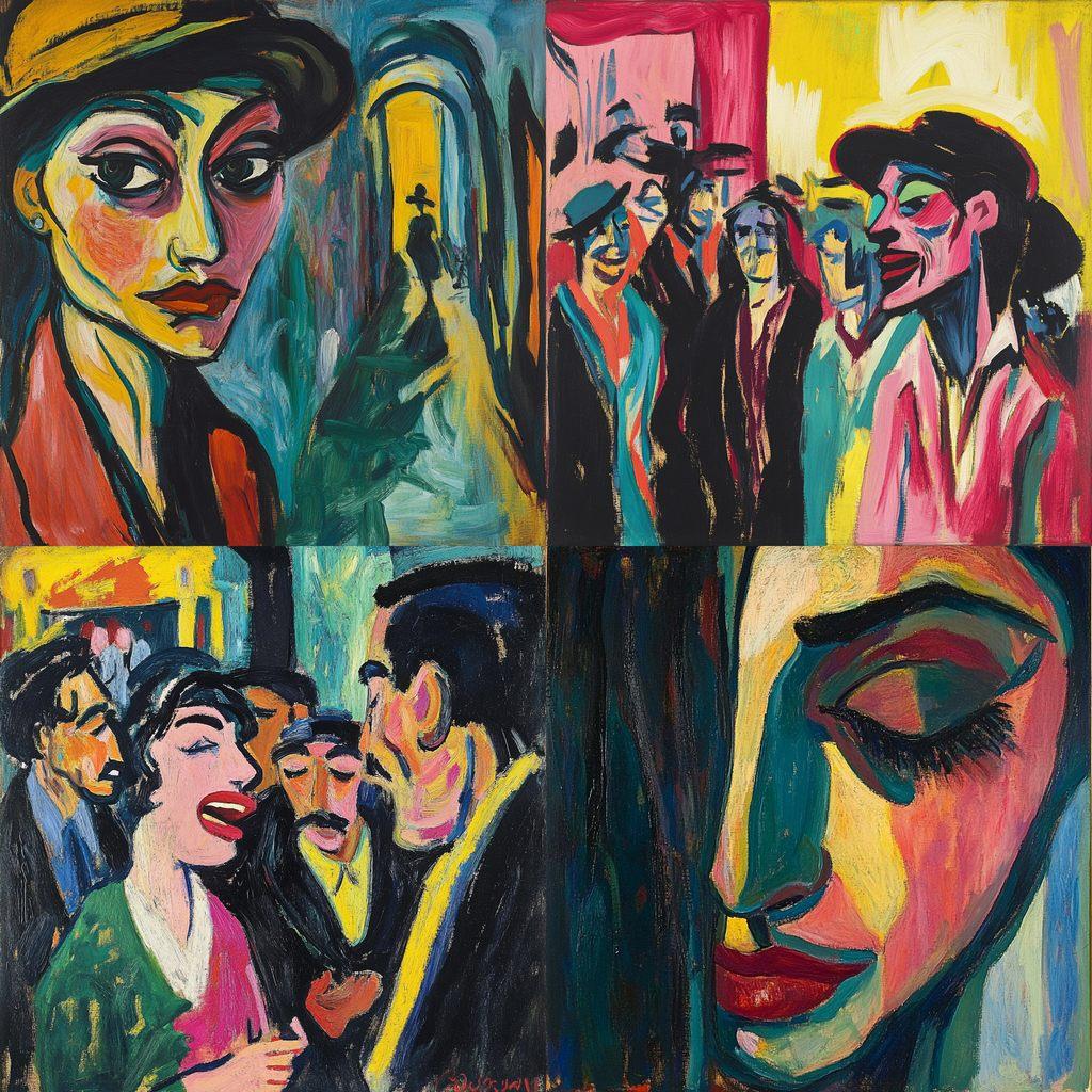 Ernst Ludwig Kirchner style, Midjourney V6.1, render 1 of 4