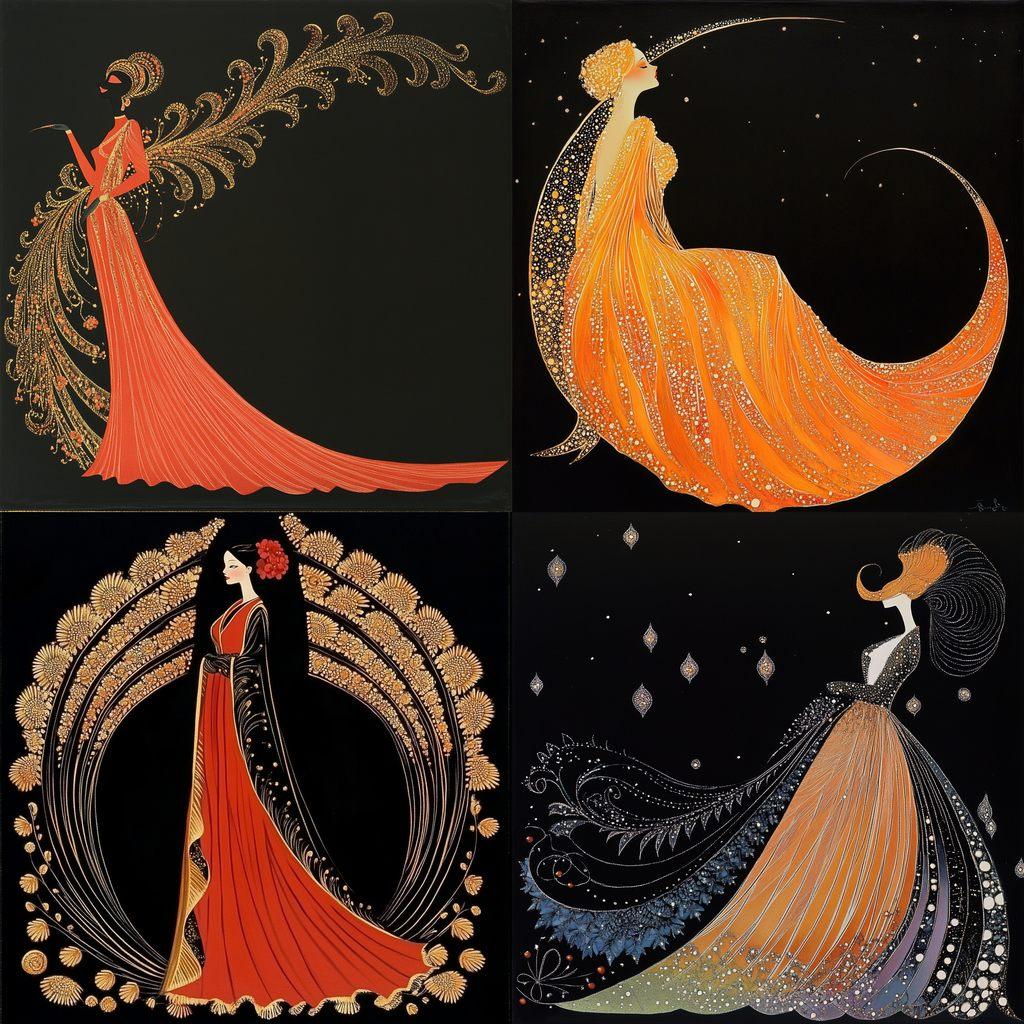 Erte style, Midjourney V6.1, render 1 of 4