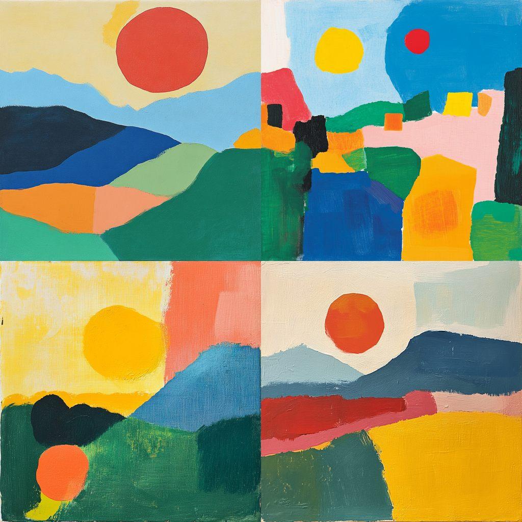 Etel Adnan style, Midjourney V6.1, render 1 of 4
