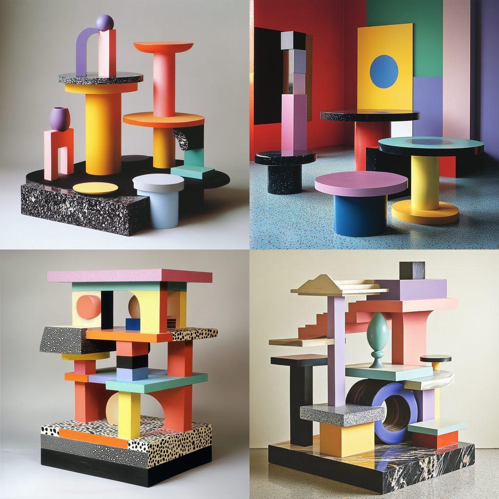 Ettore Sottsass style, Midjourney V6.1, render 1 of 4