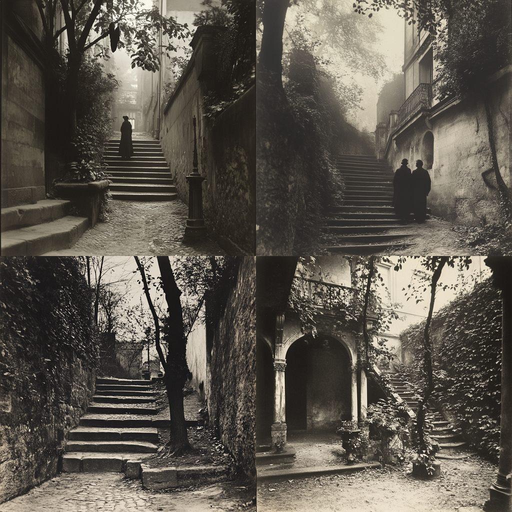 Eugene Atget style, Midjourney V6.1, render 1 of 4