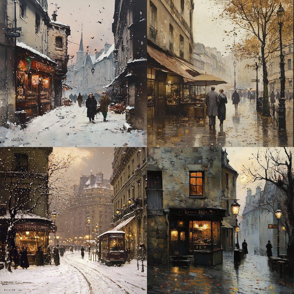 Eugene Galien-Laloue style, Midjourney V6.1, render 1 of 4
