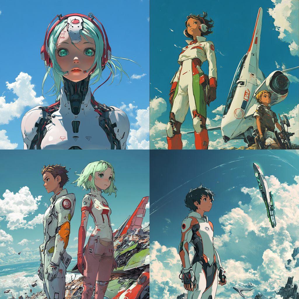 Eureka Seven style, Midjourney V6.1, render 1 of 4