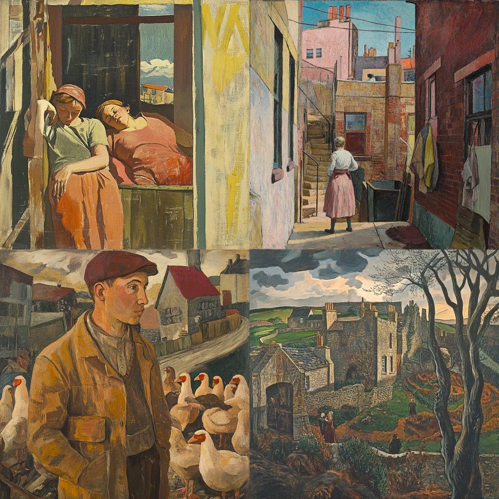 Evelyn Dunbar style, Midjourney V6.1, render 1 of 4