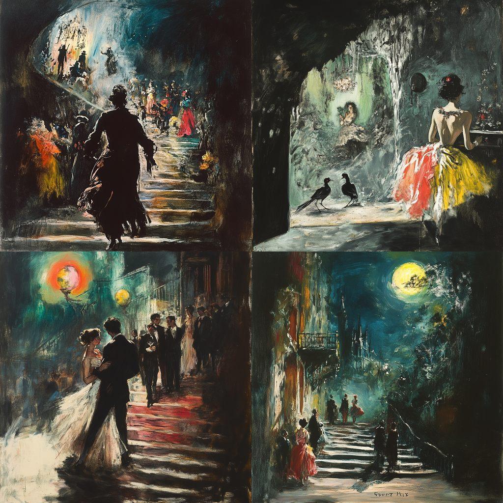 Everett Shinn style, Midjourney V6.1, render 1 of 4