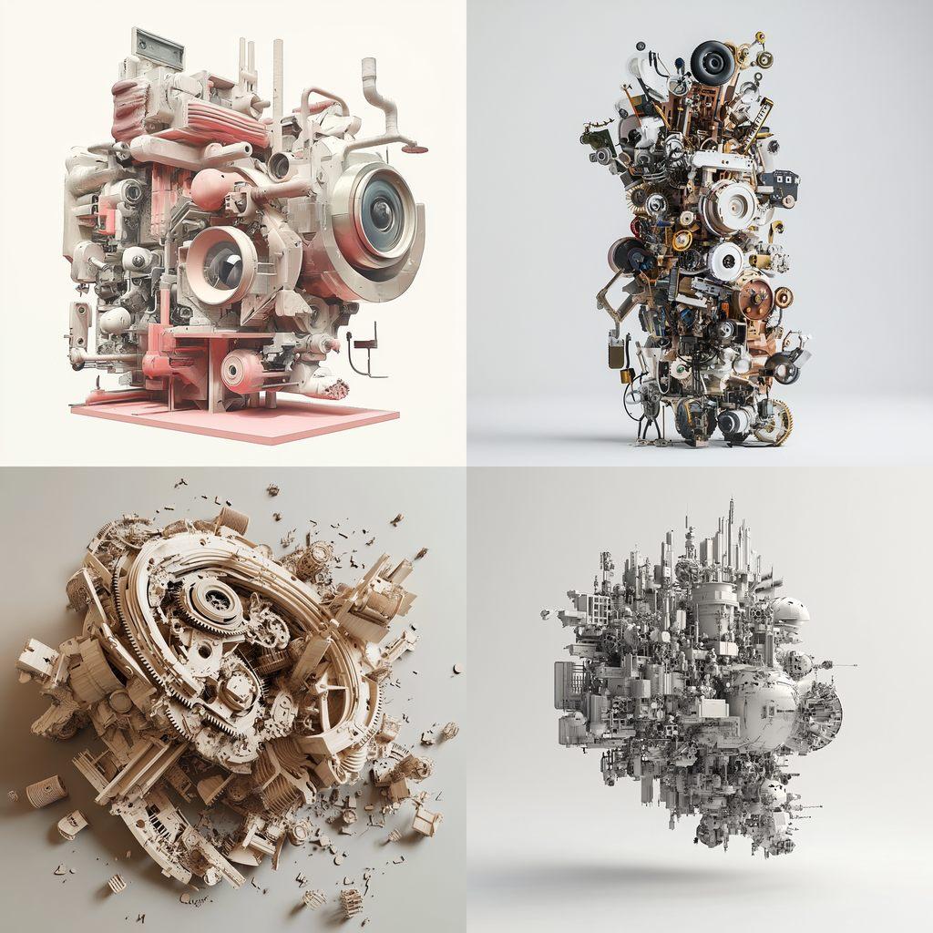 Exploded assembly style, Midjourney V6.1, render 1 of 4