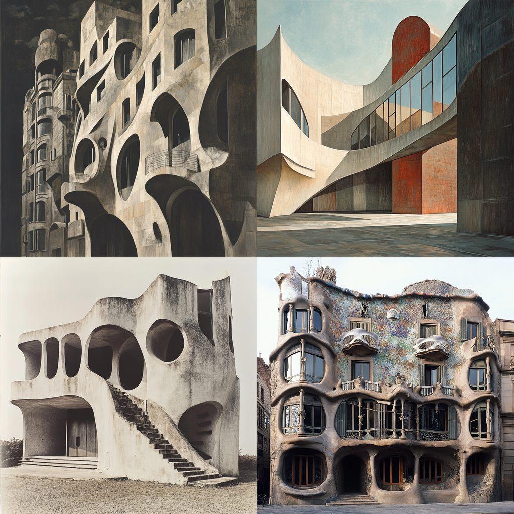 Expressionist architecture style, Midjourney V6.1, render 1 of 4